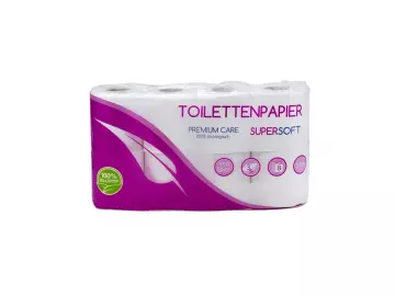 Toilettenpapier 3 lagig 100% Zellstoff 150 Blatt, 64 Rollen