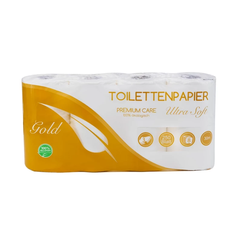 Toilettenpapier 3 lagig GOLD, ULTRA SOFT 250 Blatt , 112 Rollen