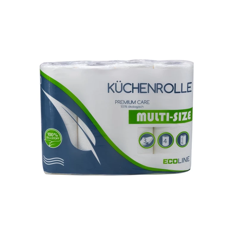 Küchenrollen 3 lagig ECO "Multi Size" Zellstoff 90 Blatt