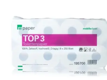 Toilettenpapier 2 lagig weiß recycl. 250 Blatt ECOLABEL, 64 Rollen