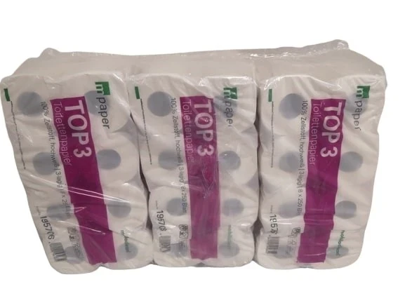 Toilettenpapier 2 lagig weiß recycl. 250 Blatt ECOLABEL, 64 Rollen