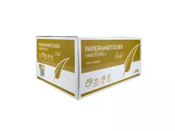 Papierhandtücher 3 lagig hochweiß Zellstoff GOLD ZZ Faltung 24x21cm Karton