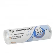 Universal Plus Müllbeutel 60 Liter, 6 my, HDPE, transparent (1 Rolle = 50 Beutel)